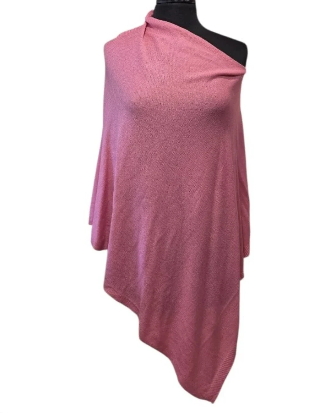 Vintage Boutique Knit Poncho Pullover Pink  Wrap Poncho Thin Knit Boho Babe